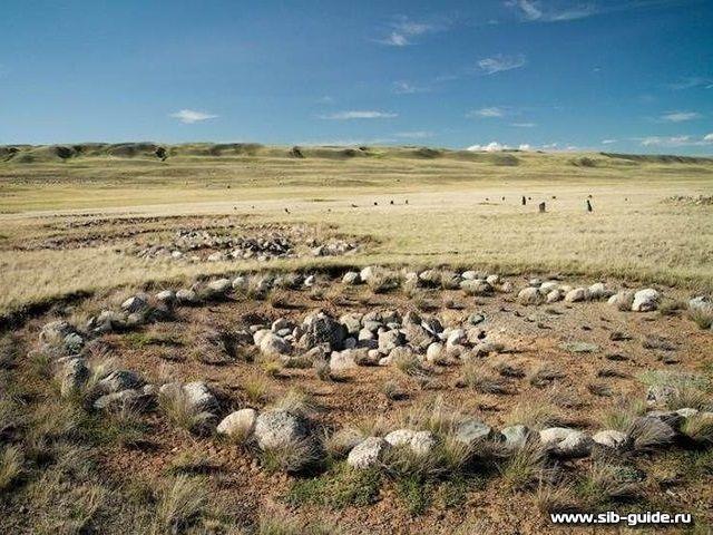Цепочки пазырыкских курганов, плато Укок, Горный Алтай