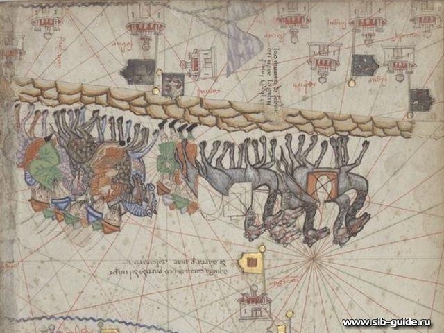 Фрагмент Каталонского атласа, 1375 год