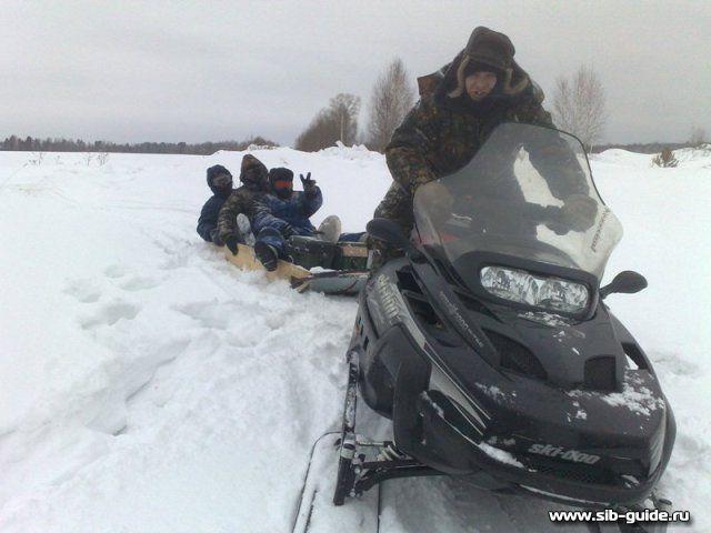 База "Сибирская Кадриль", на рыбалку на снегоходе