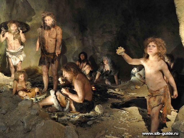Древние люди в Денисовой пещере (рисунок)