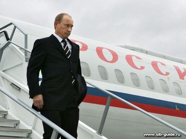 Прибытие В.Путина в Горно-Алтайск