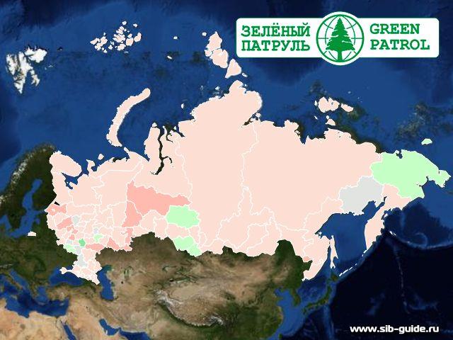 Экологическая карта регионов России